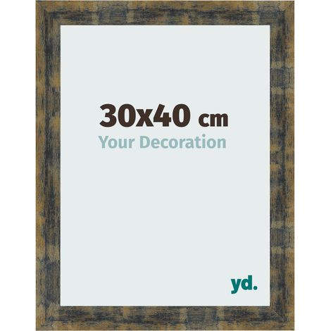 yd. - Cadre photo 30x40 - Bleu Or Melange - MDF - Pisa (1/5)