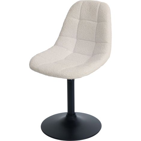Chaise de salle à manger HWC-A60, chaise de cuisine chaise pivotante, acier MVG tissu/textile bouclé (450g/m²) beige (1/2)