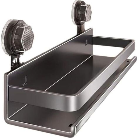 Étagère murale à ventouse 30 cm pour salle de bain et douche – rangement sans perçage, installation facile (1/4)