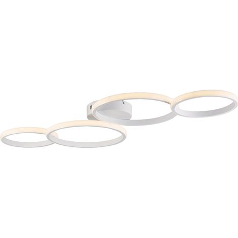 Plafoniera Moderna Hobart Plastica Bianco Led 40W Dimmerabile 3000-4000-6000K