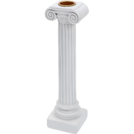 Bougeoir Décoratif en Résine Blanche Style Rétro Structure Colonne Romaine, pour Décoration Intérieure Lors de Banquets et Mariages (1/5)