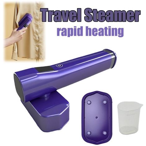 Tragbarer 1200-W-Dampfglätter mit eingebautem Bügeleisen, heizt in 10 Sekunden schnell auf, großes Bedienfeld und 100-ml-Wassertank, ideal für Zuhause und unterwegs.