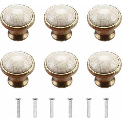 Bouton Meuble Boutons de Porte de Placard 6 Pièces Bouton de Meuble Porcelaine Bouton de Meuble Vintage Boutons Porte Bouton de Commode Boutons de Porte en Céramique Bouton de Porte Cuisine (1/5)