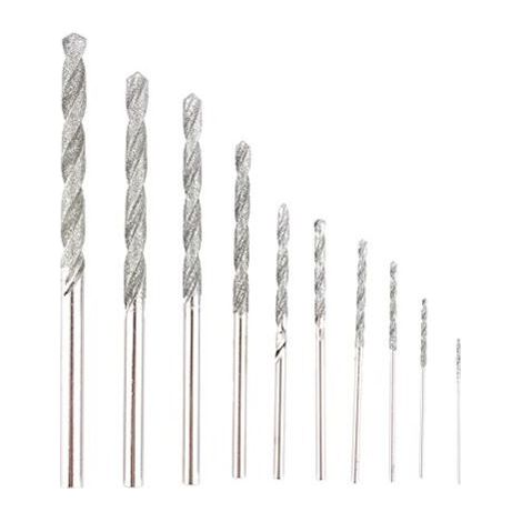 10-teiliges Diamantbohrer-Set, 0,8–4,0 mm Diamant-Spiralbohrer, Diamantbohrer-Set für Achat, Metall, Anhänger und Cobbstone