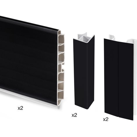 Emuca Plasline Kit per Cucina in PVC nero 2,35 m (1/4)