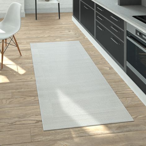 Paco Home Alfombra Interior Exterior Terraza Balcón Intemperie Lisa Estructura 120x170 cm, Blanco 2 (1/4)