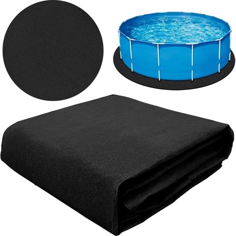 Tapis de piscine rond Ø 305 cm - Tapis de piscine pliable - Tapis de piscine extérieur - Bâche de protection antidérapante - Tapis de sol rond - Tapis de piscine rond (305 cm) (1/5)