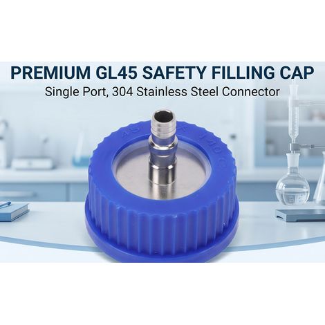 Bouchon d'alimentation de sécurité GL45 avec 1 port, connecteur en acier inoxydable 304, échantillonnage de liquide, remplissage de Phase mobile, diamètre 8-10mm, grande taille (1/5)