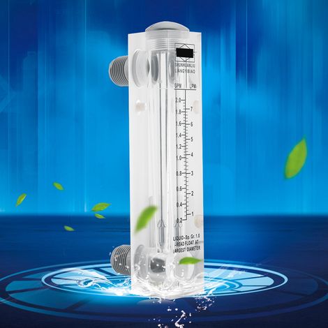 Débitmètre en acrylique liquide à montage sur panneau, non réglable, non résistant à la corrosion, 0,2-2 GPM/1-7 LPM, LZM-15 (1/5)