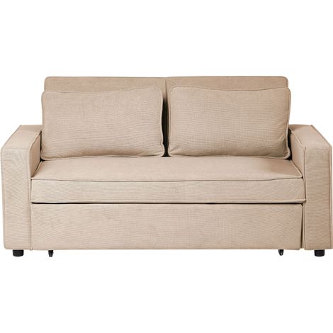 Sofa Bed Light Brown Fabric with Fold Out Sleeping Function Minimalist Sofa Water-Repellent UTTELA (1/5)