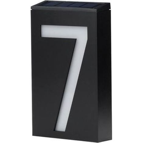 Luminaire Solaire Pour Numéro De Maison - LED Blanc - Étanche IP55 - 18,5 x 10 x 4 cm - Autonome Sans Fil - 1 Pièce (1/5)