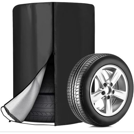 Housse de pneu, 1 pièce, pour 4 pneus, rangement zippé pour pneus de camping-car, remorque, voiture et camion, noir, 65 x 90 cm (1/5)