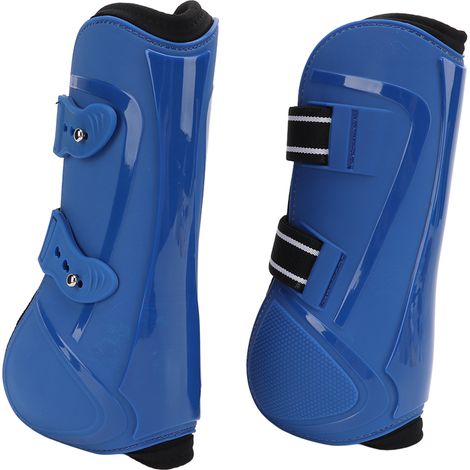 Bottes de soutien des pattes avant du cheval en PU + protection en néoprène pour l'entraînement au saut (bleu M) (1/5)