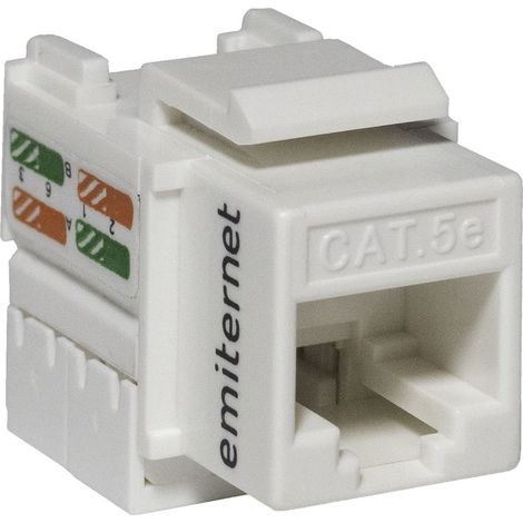 Presa di comunicazione dati RJ45 UTP cat. 5e, keystone bianca, (larghezza x altezza x