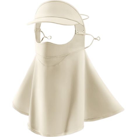 Masque Solaire Visage Complet - Tissu Glacé Anti-UV - Protection Frontale et Nuque - 1 Pièce (1/5)