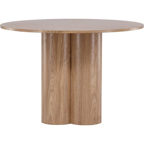Table à Manger Ronde "Olivia" 110cm Marron (1/5)