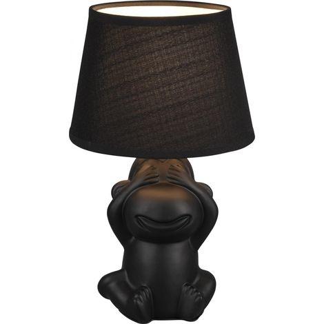 Lámpara de sobremesa Reality Abu Ø 17 cm. Salón, dormitorio y zona de niños. Estilo moderno. Cerámica. Color negro (1/3)