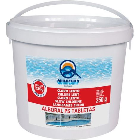 Cloro lento Alboral PS Tabletas 250 g., 25 Kg. QUIMICAMP