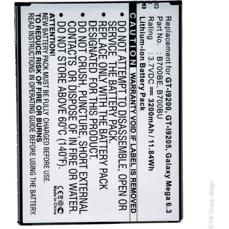 NX - Batterie téléphone, smartphone, GSM pour Samsung 3.8V 3200mAh - B700BEB700BUB700B (1/3)