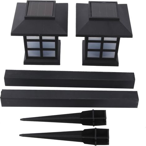 Lampe Solaire Led - Panneau Silicium Amorphe - Pour Jardin Courtyard Extérieur - Lot De 2 (1/5)