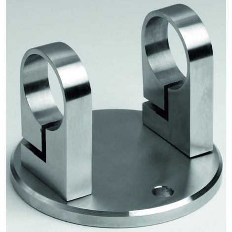 Platine d'ancrage pour montage à l'anglaise inox 304 ronde pour poteau de garde-corps diamètre 120 mm - CROSO