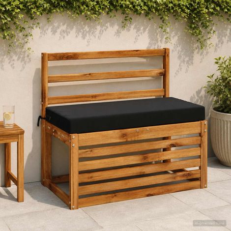 vidaXL Cojín de banco SOEST 100% Poliéster Negro 80 x 40 x 8 cm (1/5)