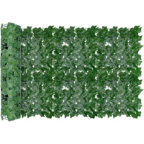 Valla de hojas de hiedra artificial, pantalla antirrobo para jardín de 300 x 100 cm, pared verde decorativa, valla de césped artificial, decoración de pared con hojas de vid.