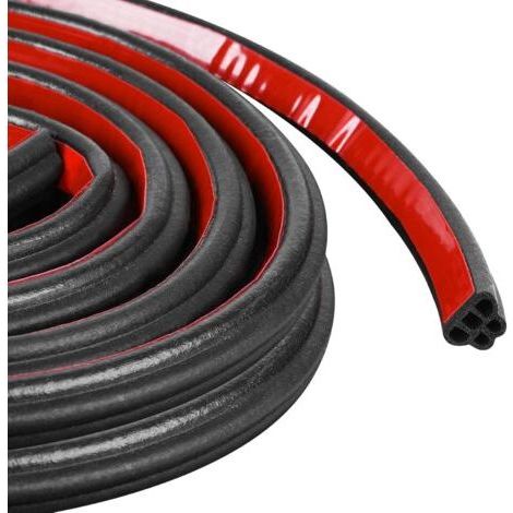 10M Joint Porte Voiture, 5 Trous Joint Caoutchouc Adhesif, Joint pare Brise Imperméable, Joint de Porte Voiture, Caoutchouc Autocollante pour Carrosserie, Porte, Capot (Noir) (1/5)