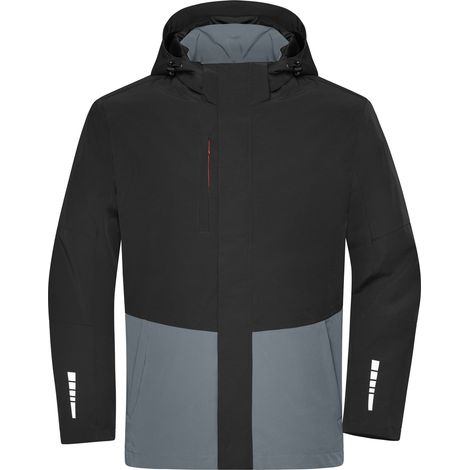 James & Nicholson Hardshell-Regenjacke JN1878 Gr. 4XL black/metal-grey