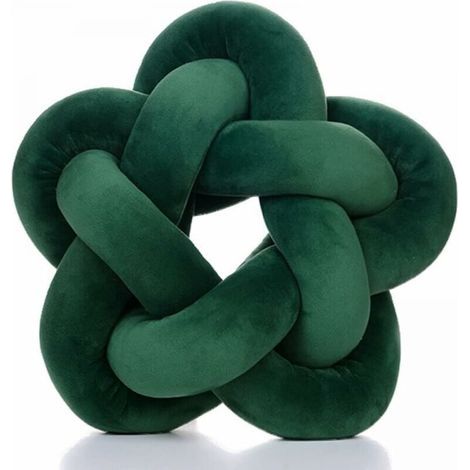 emerald green 12.59 in 32 cm Handmade Knotted Star Plush Pillow Sofa Soft Lumbar Cushion Stuffed Ball (1/4)