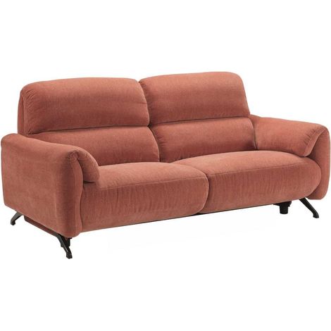 Canapé relax électrique 3 places tissu polyester terracotta - MALKO