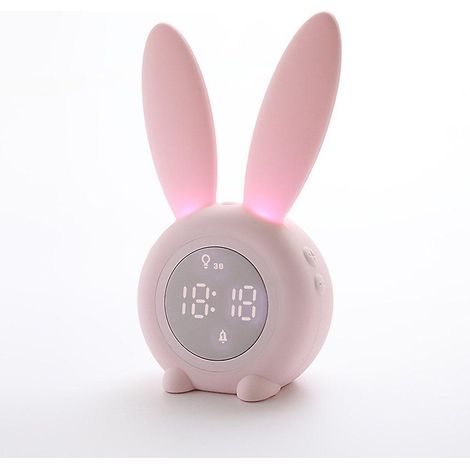 Réveil lumineux pour enfants, lampe de chevet créative avec fonction snooze et minuterie lapin. (1/5)
