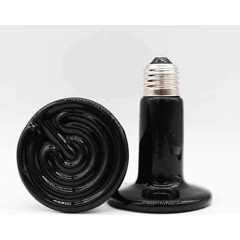 Lampe chauffante infrarouge étanche en céramique 75 W 220 V pour reptiles (culot E27). (1/5)
