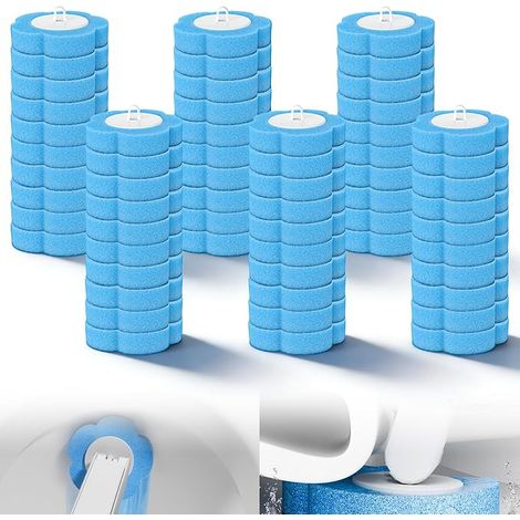 têtes de rechange pour brosse WC - Système de nettoyage - Bleu (1/5)