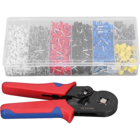 Jeu de 1900 pinces à sertir hexagonales, embouts de fil de cuivre PVC, adaptées aux machines, 0,25-10 mm² (1/5)
