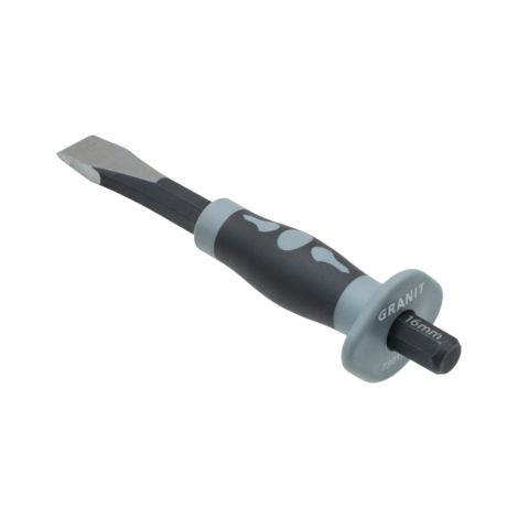 Cincel de acero para albañilería con funda de 150x10 mm.