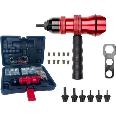 Rivettatrice Adattatore per Trapano Avvitatore M3 M4 M5 M6 M8 M10 in Valigetta (1/5)
