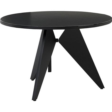 Gartentisch OLMETTO 83 cm 110 cm Glas Schwarz