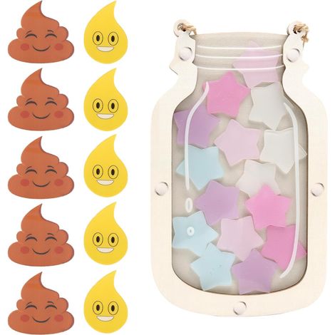Pot de Récompenses pour L'apprentissage de la Propreté, Pot de Récompenses avec des Étoiles pour la Classe, Tableau de Récompenses Comportementales pour Garçons et Filles à la Maison (1/5)