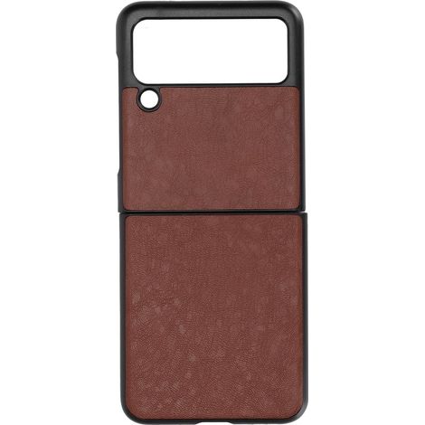Lederhülle für Samsung Galaxy Z Flip 3, stoßfest und kratzfest, braun (1/5)