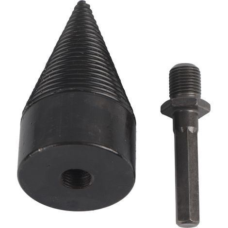 Mèche à bois pour fendre les bûches, pointe carbone, tige hexagonale, outil de perçage noir 45mm (1/5)