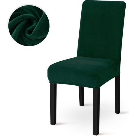 Velours dicke Sitzbezug, elegantes Schachbrettmuster, universeller elastischer Rückenteil für mittlere Größe – Schmutzschutz für Restaurants, Hotels und Speisesäle – Dunkelgrün