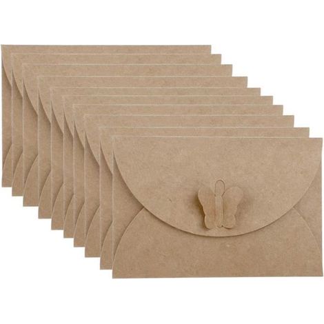 Lot de 80 Enveloppes - Rétro Papier Kraft Enveloppe pour la Fête du Mariage Anniversaire Noël Saint Valentin - 10.5cm x 7cm (1/4)