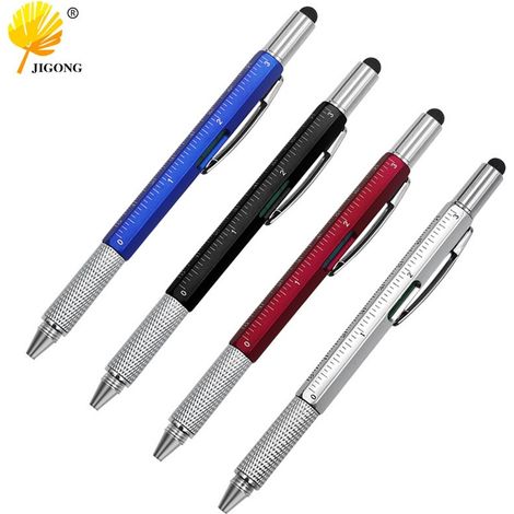 Dieses 6-in-1 multifunktionale EDC-Werkzeugset, bestehend aus 4 Teilen, enthält einen Kugelschreiber, einen Schraubendreher, eine Wasserwaage, ein Lineal und einen Stift und eignet sich für Ingenieure (1/5)