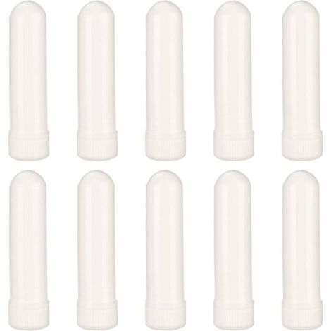 Paquete de 5 o 10 frascos para aceites esenciales, tubos nasales de plástico vacíos con mecha, para aromaterapia. (1/5)
