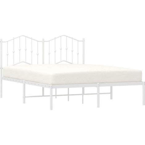 Giroletto con Testiera Metallo Bianco 150x200 cm vidaXL (1/5)