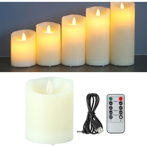 Velas LED recargables de parafina con mando a distancia 30 horas de luz para bodas y decoración del hogar (1/5)