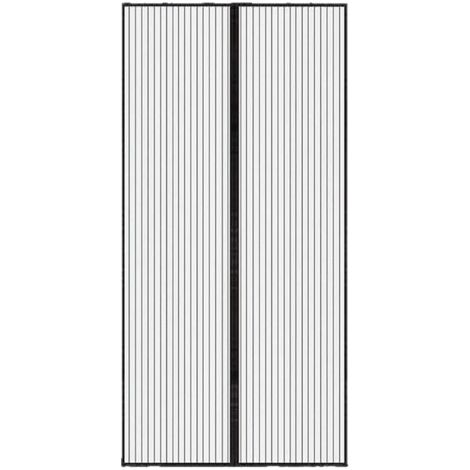 QORVA-Moustiquaire Porte Fenetre Aimantée Magnetique, Rideaux Anti Mouches pour Porte, Rideaux Toile Insect Ecran,Moustiquaire Baie Vitree Coulissante,Magnétique Moustique Sans Perçage(90x210cm,noir)