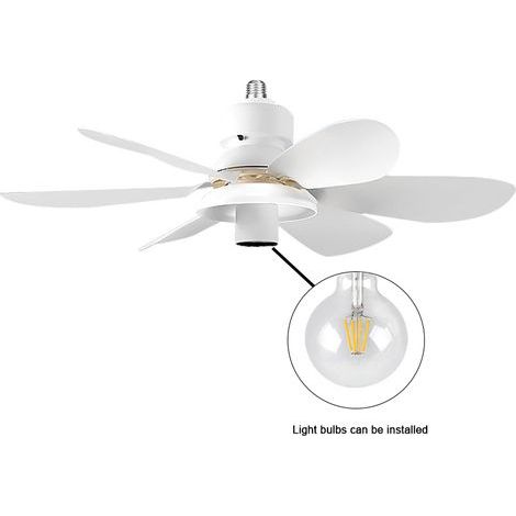Ventilateur Plafond Avec Lumiere Et Télécommande, Petit Plafonnier Silencieux 3 Vitesses (ampoule non incluse)