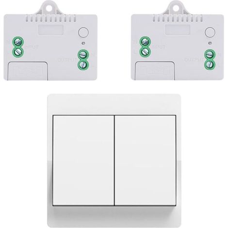 CYRILL – Interruttore wireless autoalimentato 433 MHz – Facile installazione senza ricablaggio – Portata 150 metri all'aperto – Pulsante 2Gang (1/5)